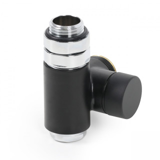 Zawór odcinający zintegrowany Terma, Lewy, GZ 24x19 - czarny