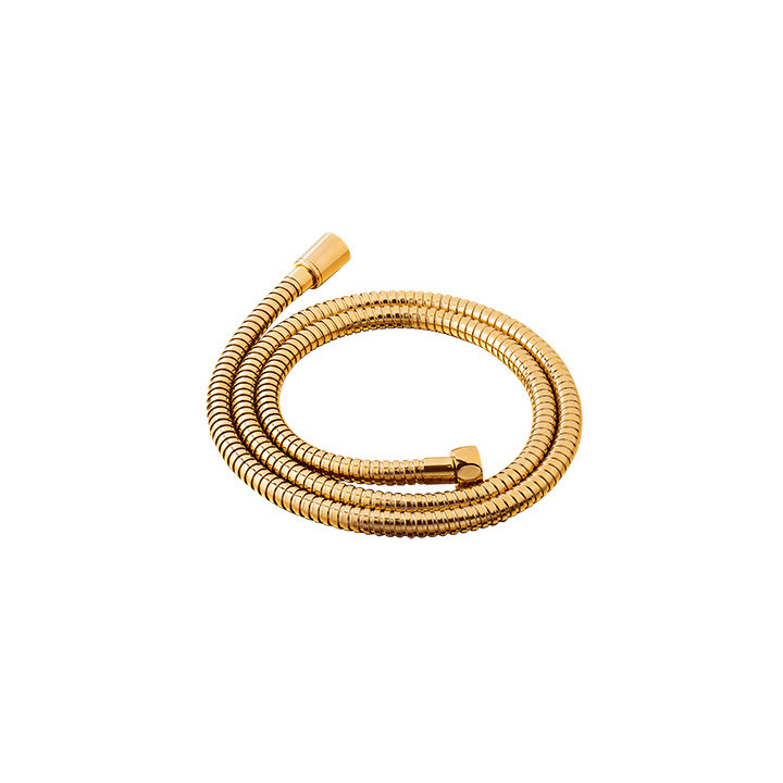 Wąż prysznicowy w osłonie mosiężnej Omnires dł -150 cm, złoto