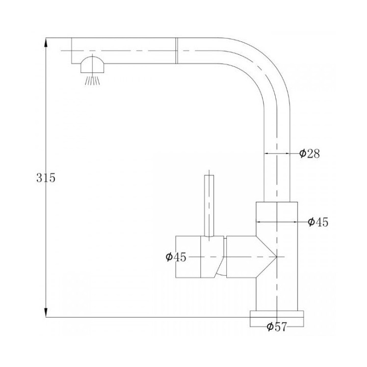 Bateria zlewozmywakowa z wyciąganą wylewką Omnires Albany inox