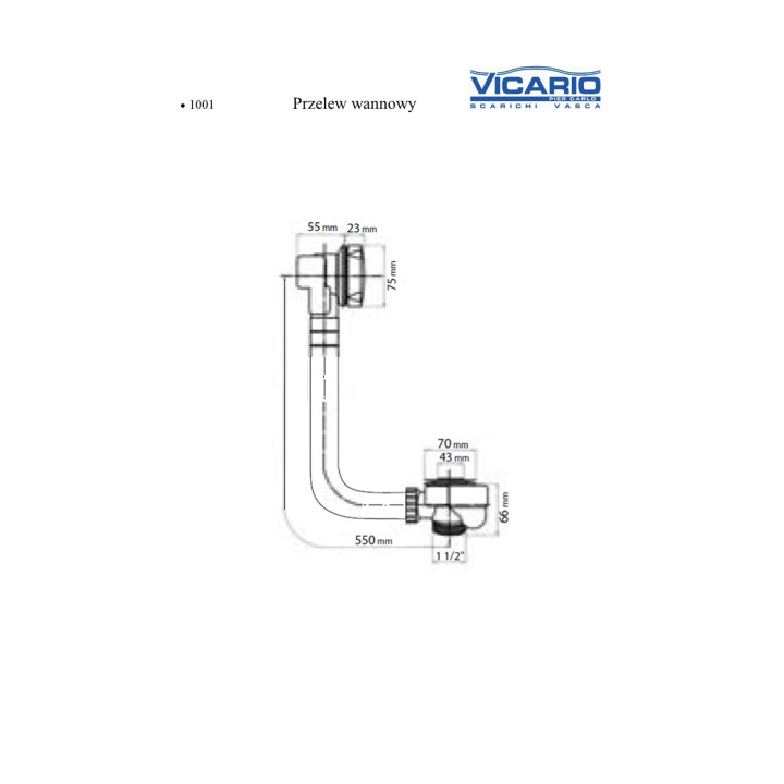 Przelew wannowy z syfonem Vicario- sanitbuy.pl