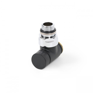 Zawór odcinający kątowy Terma, GZ 24x19 - czarny