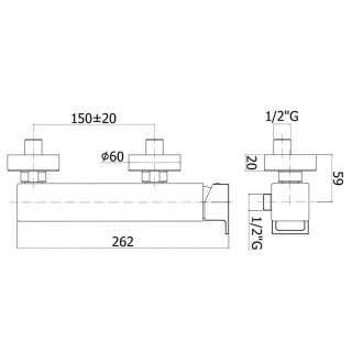 Bateria natryskowa ścienna, Paffoni Elle, chrom (korpus)