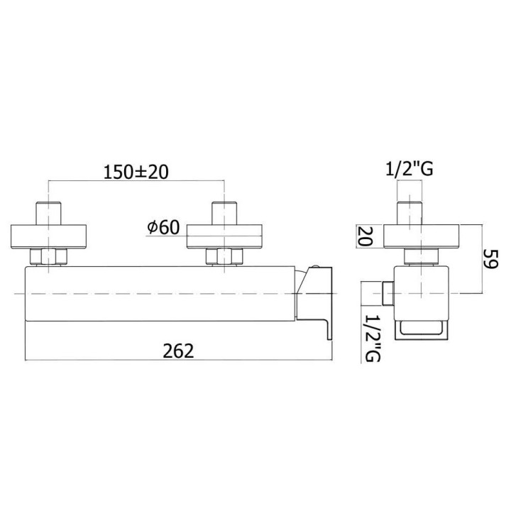Bateria natryskowa ścienna, Paffoni Elle, chrom (korpus)