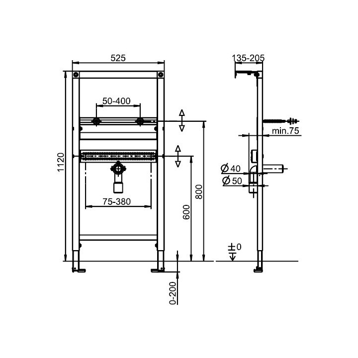 Stelaż podtynkowy instalacyjny do umywalek, Villeroy&Boch ViConnect