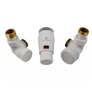 Zestaw łazienkowy Schlosser Exclusive osiowo prawy biały do rur ze stali