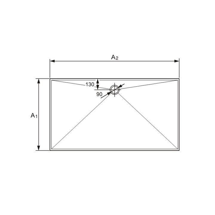 Brodzik prostokątny HUPPE Purano, 90x80cm, biały
