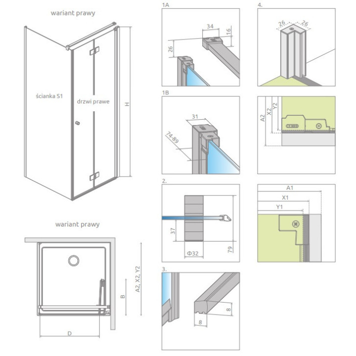 Kabina prysznicowa Radaway Modo X I 120, przejrzysta, 1180x2000mm