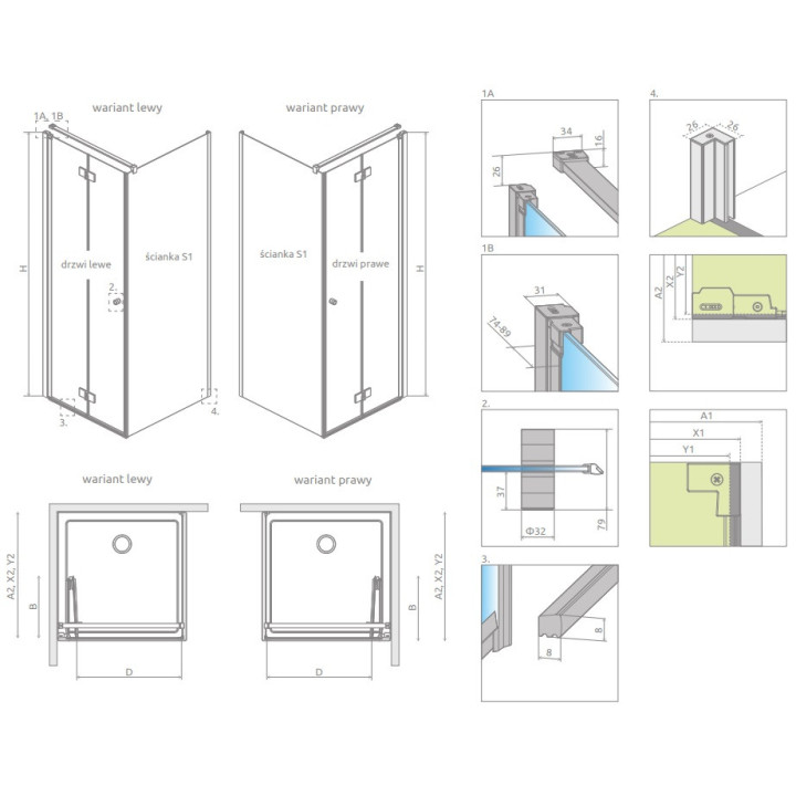 Kabina prysznicowa Radaway Modo X I 120, przejrzysta, 1180x2000mm