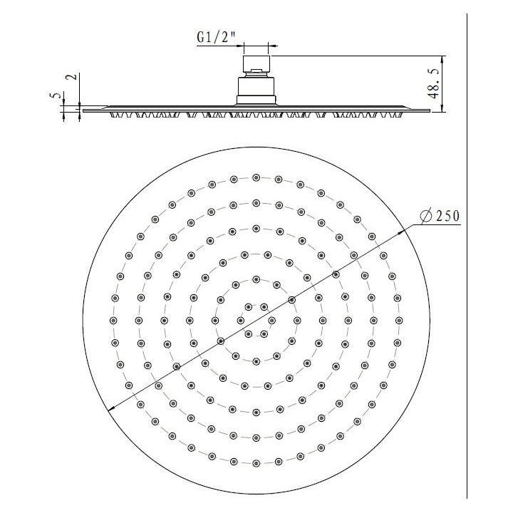 Deszczownica Ultra Slim Paffoni, okrągła, średnica 30cm, chrom