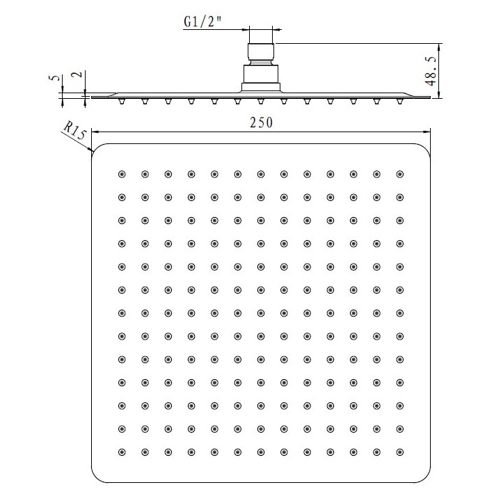 Deszczownica Ultra Slim Paffoni, okrągła, średnica 30cm, chrom