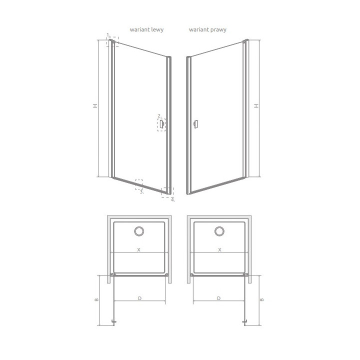 Kabina prysznicowa Radaway Modo X I 120, przejrzysta, 1180x2000mm
