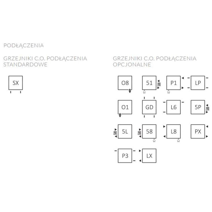 Grzejnik Terma Simple 60x50 cm - biały/ kolor