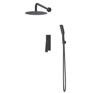 Zestaw natryskowy podtynkowy Vedo Desso Nero, deszczownica 25cm, czarny mat