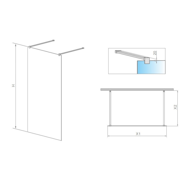 Kabina prysznicowa Radaway Modo X I 120, przejrzysta, 1180x2000mm