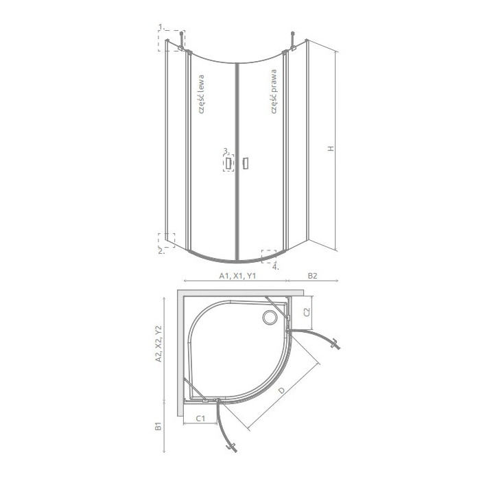 Ścianka prysznicowa Radaway Arta Walk-in 80, przejrzysta, 80x200cm