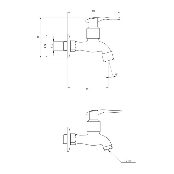 Bateria do wody zimnej lub zmieszanej Deante, z aeratorem i adapterem, chrom
