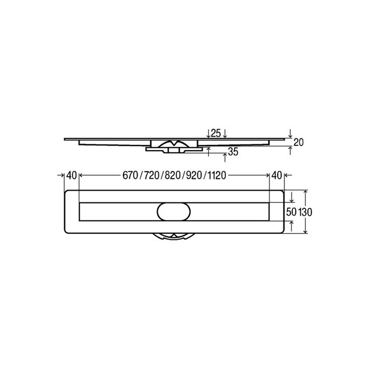 Odpływ liniowy Viega Advantix z rusztem Visign ER13, 750mm