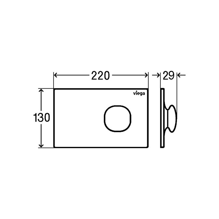Przycisk WC Viega Prevista Visign for More 200, metalowe, miedź/złoty