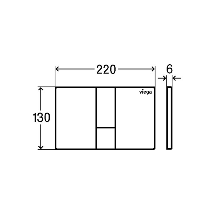 Przycisk WC Viega Prevista Visign for Style 24, tworzywo sztuczne, stalowy