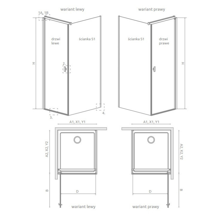 Kabina prysznicowa Radaway Modo X I 120, przejrzysta, 1180x2000mm