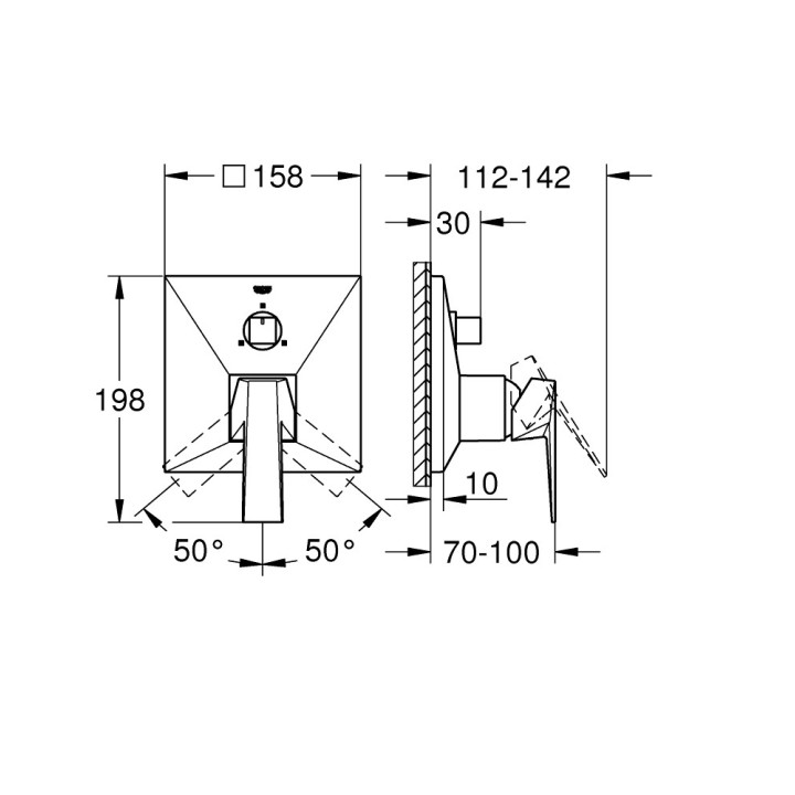 Bateria podtynkowa prysznicowa Grohe Allure Brilliant, jednouchwytowa, chrom