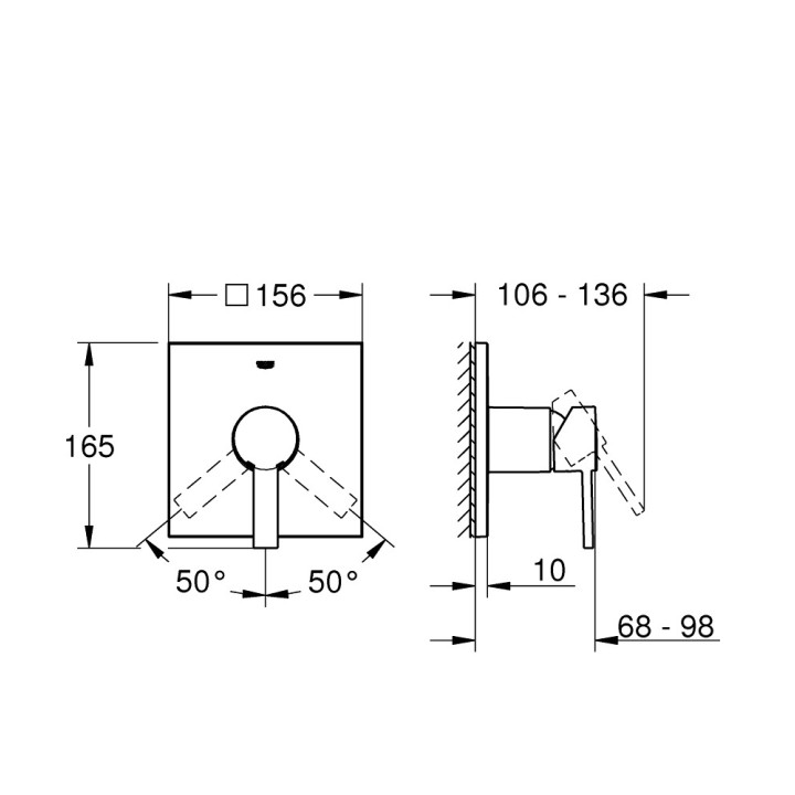 Bateria prysznicowa podtynkowa Grohe Allure, jednouchwytowa, chrom