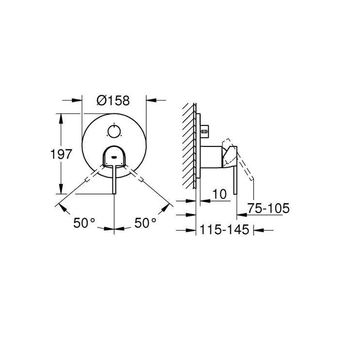 Bateria prysznicowa podtynkowa Grohe Lineare, jednouchwytowa, chrom