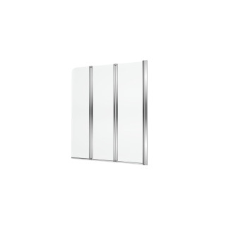 Parawan nawannowy Excellent Axel Fliper 120x140 cm składany 3-częściowy prawy, profile chrom szkło przezroczyste