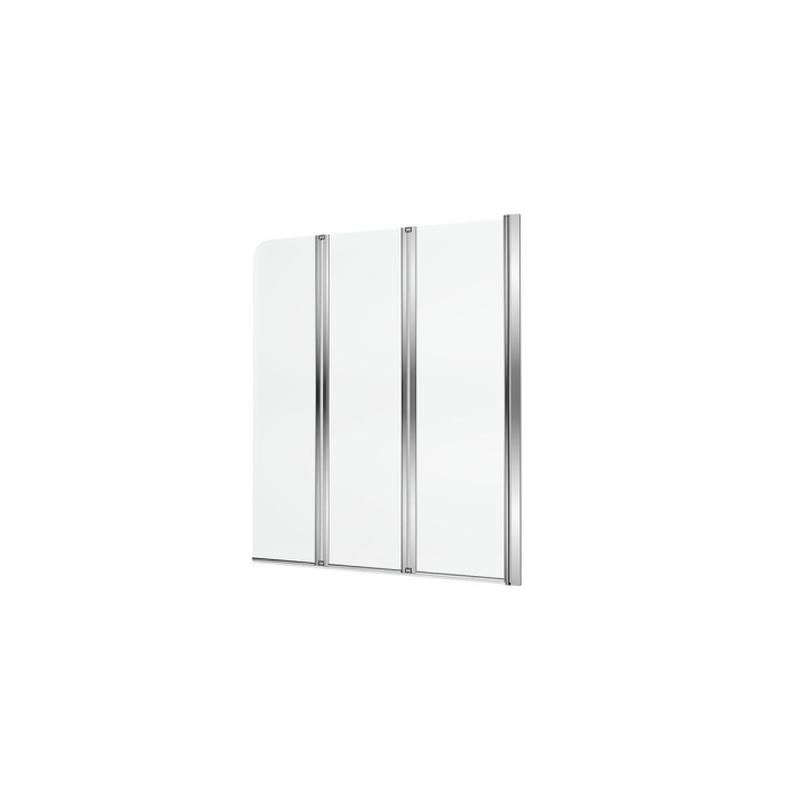 Parawan nawannowy Excellent Axel Fliper 120x140 cm składany 3-częściowy prawy, profile chrom szkło przezroczyste
