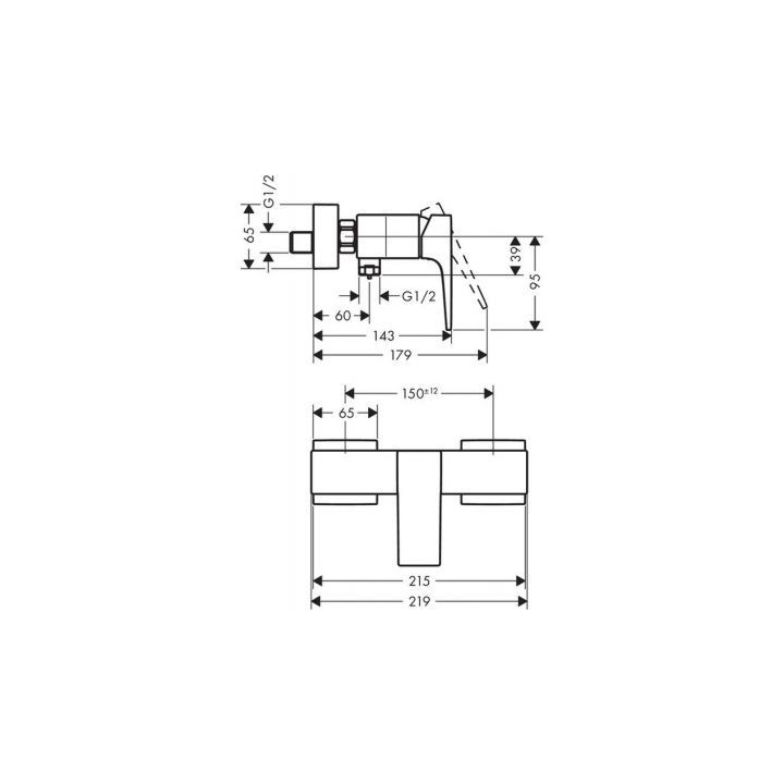 Bateria prysznicowa ścienna Hansgrohe Metropol chrom - sanitbuy.pl