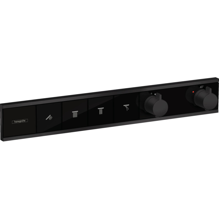 Bateria termostatyczna Hansgrohe RainSelect, podtynkowa, 2 odbiorniki, czarny mat