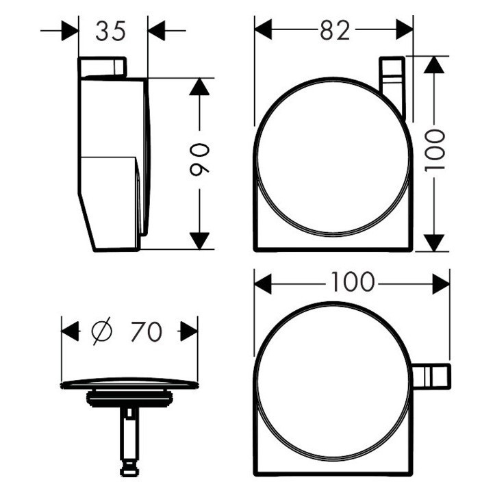 Hansgrohe Exafill S, element zewnętrzny, czarny mat
