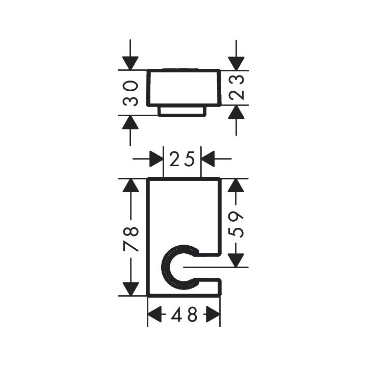 Uchwyt prysznicowy Hansgrohe Porter E, czarny mat