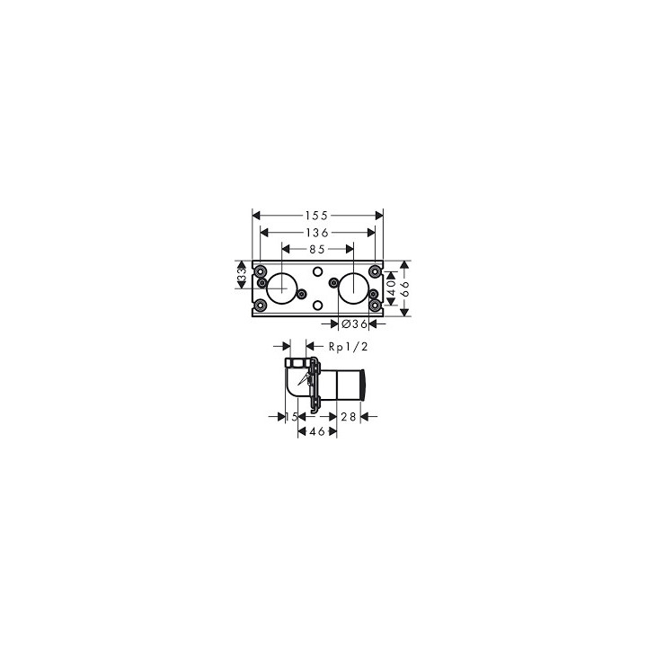 Zestaw podstawowy do Hansgrohe Rainfinity Showerpipe 360 1jet, element podtynkowy