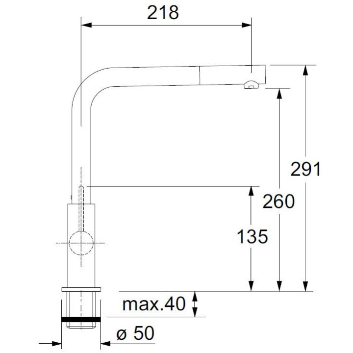 Bateria kuchenna z wyciąganą wylewką FRANKE MANHATTAN, chrom