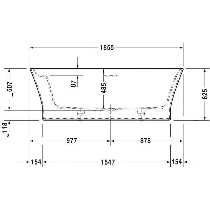 Wanna z hydromasażem Duravit Cape Cod 1855 x 885 mm, wolnostojąca 
