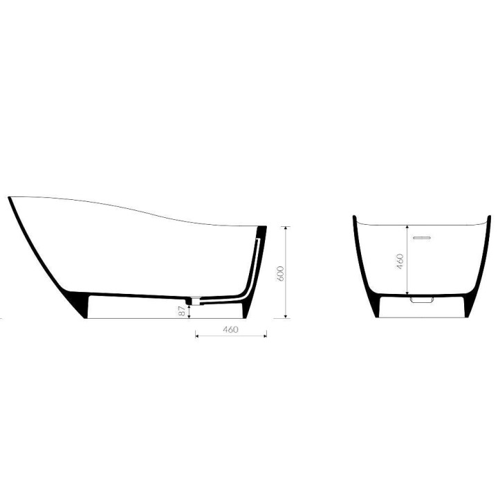 Wanna wolnostojąca Marmorin Mia 1678x894x790 mm biała