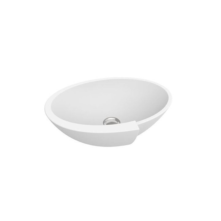 Umywalka nablatowa Marmorin Zora, 505x360x173 mm bez przelewu biała