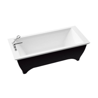 Wanna wolnostojąca Marmorin Teodor II prostokątna z czarną obudową 1800x750x580 mm biała