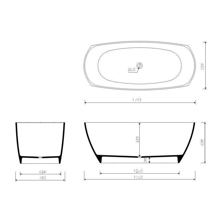 Wanna Marmorin Isar wolno stojąca 1750x780x638 mm