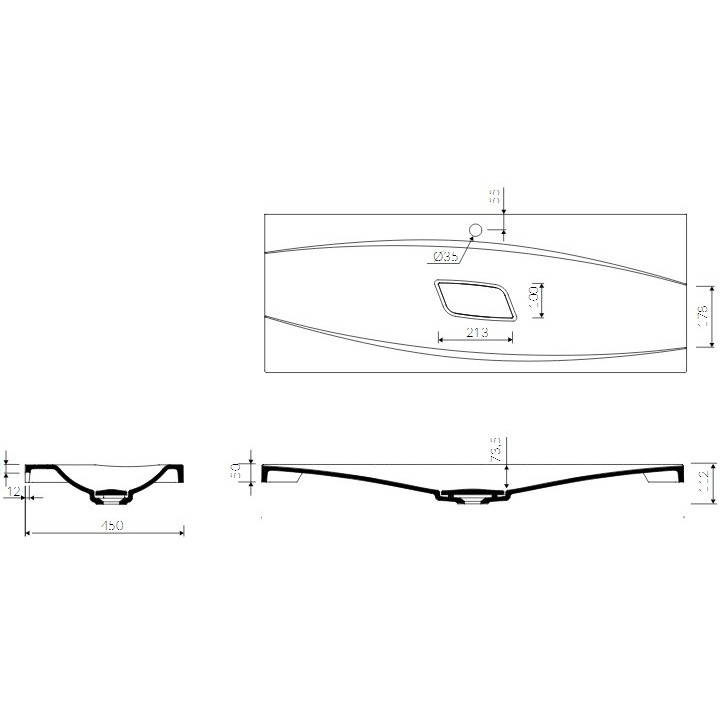 Umywalka Marmorin Noel 1200 120x45 cm