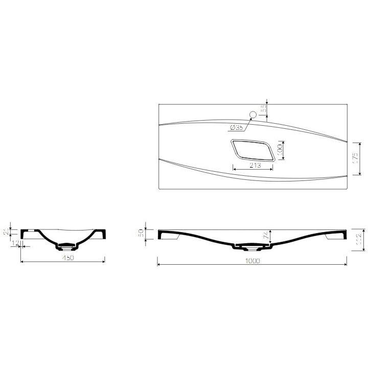 Umywalka Marmorin Noel 100, 100x45 cm