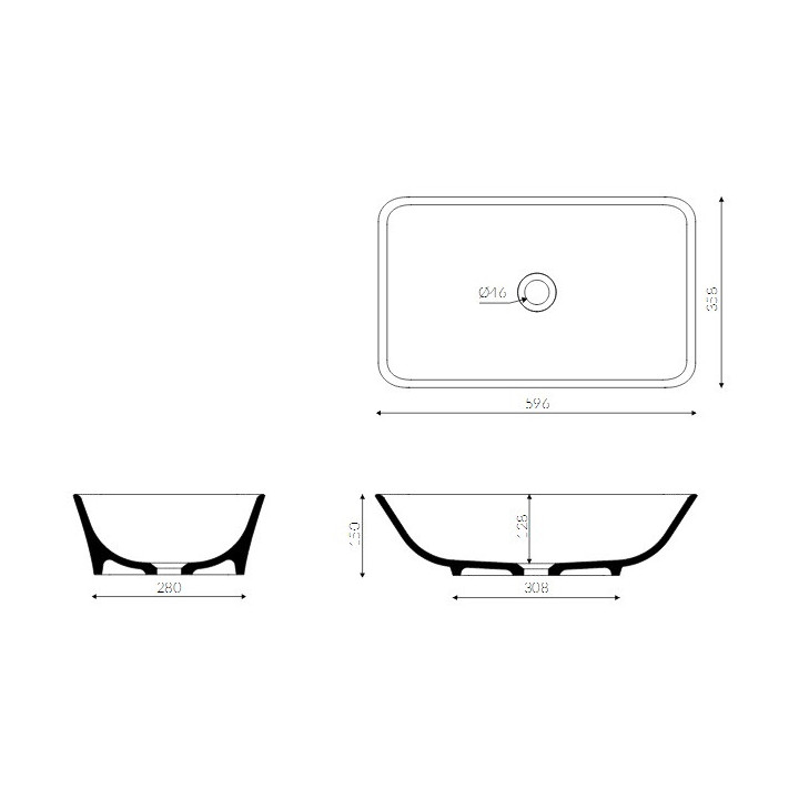 Umywalka Marmorin Loren 59 x35 cm