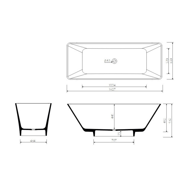 Wanna Marmorin Loren 162x63 cm, wolnostojąca