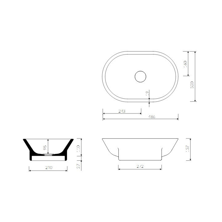 Umywalka Marmorin Liva 500 48x32 cm
