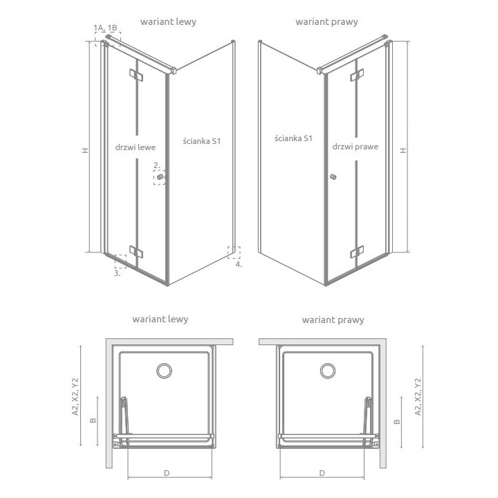 Ścianka boczna S1 70 Radaway Nes KDJ II, przejrzysta, 700x2000mm, profil chrom