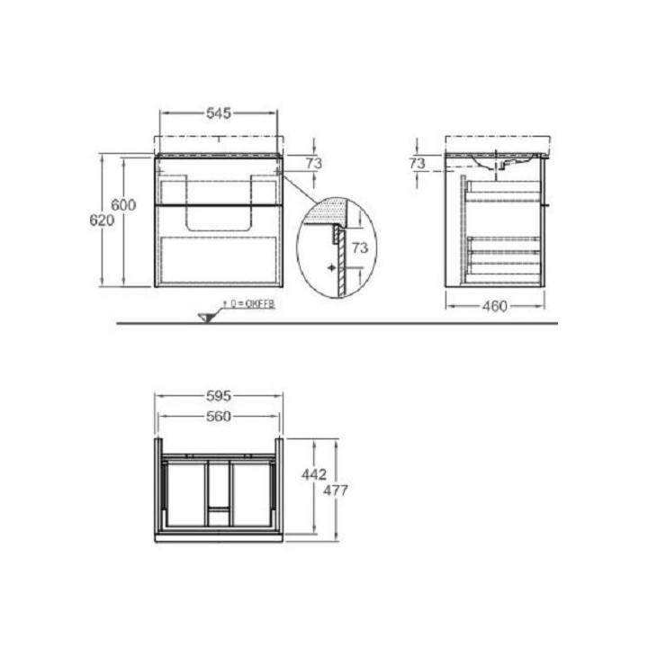 Szafka pod umywalkę Geberit Icon 60, dąb naturalny