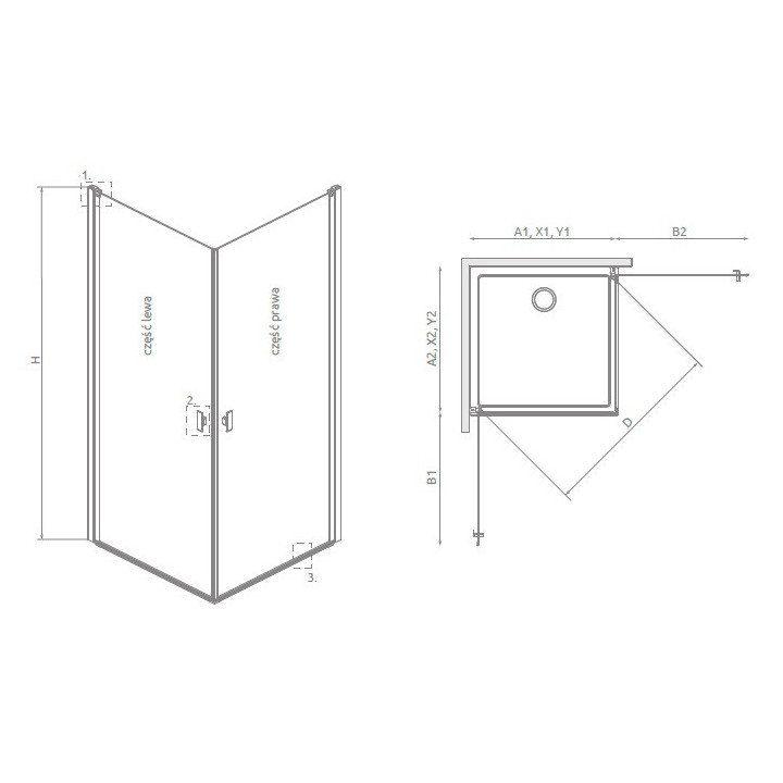 Kabina prysznicowa Radaway Modo X I 120, przejrzysta, 1180x2000mm
