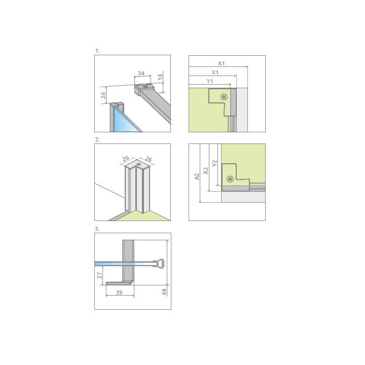 Ścianka boczna S1 70 Radaway Nes KDJ II, przejrzysta, 700x2000mm, profil chrom