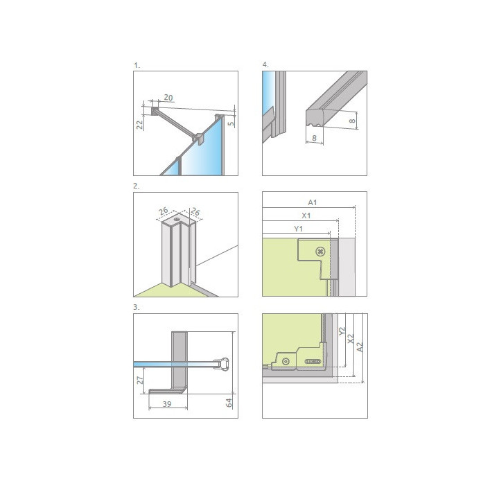 Ścianka boczna S2 70 Radaway Nes DWD+S, przejrzysta, 700x2000mm, profil chrom